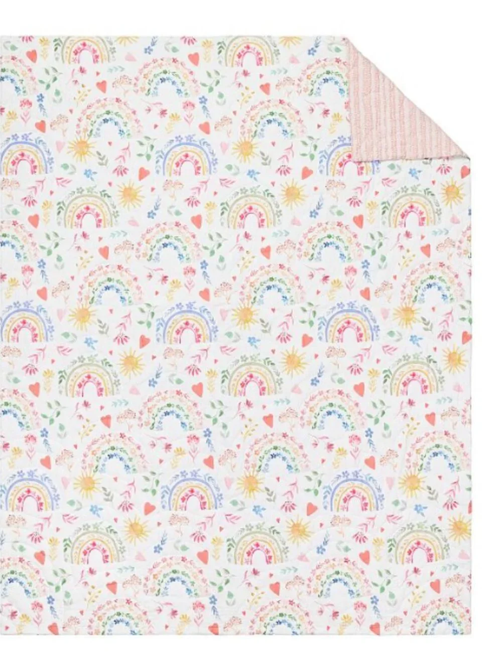 Pottery Barn Kids Heritage Rainbows wholecloth Quit Queen Size Comforter
